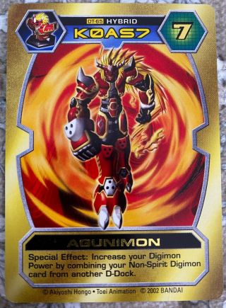 Digimon D - Tector Card Game - Agunimon Dt - 65 Gold Print