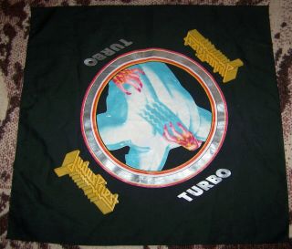 Vintage 1986 Judas Priest Turbo Lp Bandana Scarf Headband Banner Tapestry