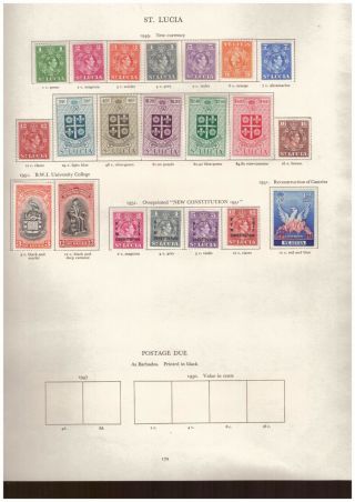 St Lucia - King George Vi Stamps From Sg Printed Album - 1949 Set Complete