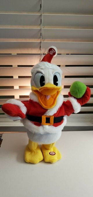 Hallmark Pull My Hat Donald Duck Santa Disney Plush Toy With Tags