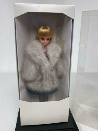 1985 Takara Japanese Exclusive Barbie Doll In Silver Ranch Mink Coat,  Dress