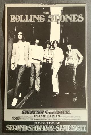 Bg 201 Rolling Stones Bill Graham Concert Handbill 1969 Randy Tuten