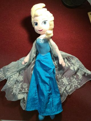 Walt Disney Frozen Large Elsa Snow Queen 24 " Plush Stuffed Doll Toy