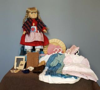 1990s Pleasant Company Kristen American Girl Doll Set W/ Clothes Bed Accessories