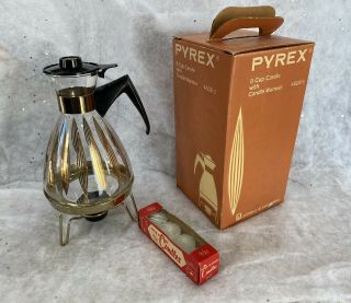 Vintage Pyrex 8 Cup Carafe With Candle Warmer 4608 - 3