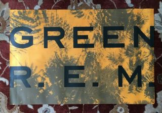 R.  E.  M.  Green Rare Promotional Poster From 1988 Rem