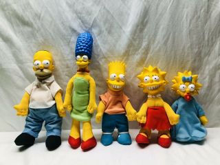 The Simpsons Family Plush Dolls.  1990 20th C.  Fox F.  C Complete Set 5