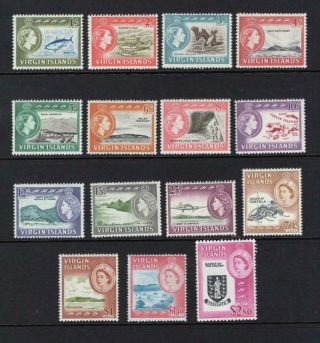 Virgin Islands 1964 Complete Qeii Set - Og Mlh - Sc 144 - 158 Cats $84.  95
