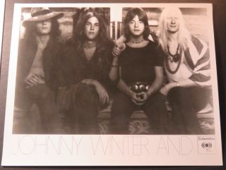 Johnny Winter And Press Promo 8 X 10 Photo Columbia Records