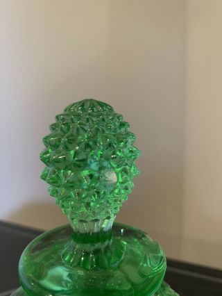 Duncan & Miller Perfume Bottle Hobnail with Stopper Decanter Dauber Green Rare 2