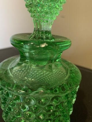 Duncan & Miller Perfume Bottle Hobnail with Stopper Decanter Dauber Green Rare 3