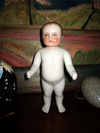 Antique Solid Bathing Doll - Frozen Charlie - Germany - 15 "