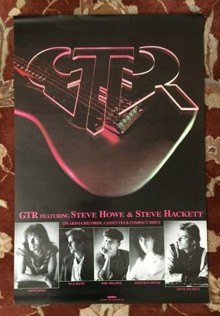 Gtr (band) Rare Promotional Poster Yes Steve Howe Steve Hackett