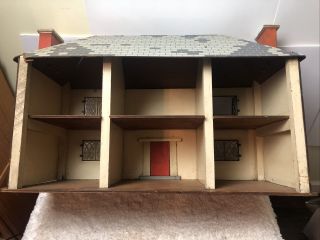Vtg Keystone Dollhouse Large 6 Rooms Wooden 1940’s 5