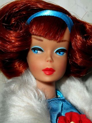 Vintage Ooak Color Magic Titian Sidepart American Girl Barbie,  Party Dress 7840