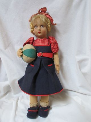 Rare Lenci Girl 900 - 14 " Tall W Toss Ball,  Tags On Dress
