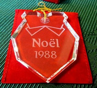 Vintage 1988 Baccarat Crystal Noel Christmas Ornament - & Pouch