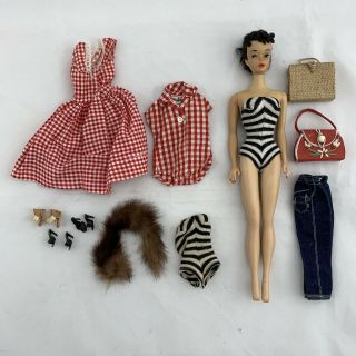 Vtg 3 Barbie Doll Brunette Ponytail With Haircut - Accessories - Japan - Video