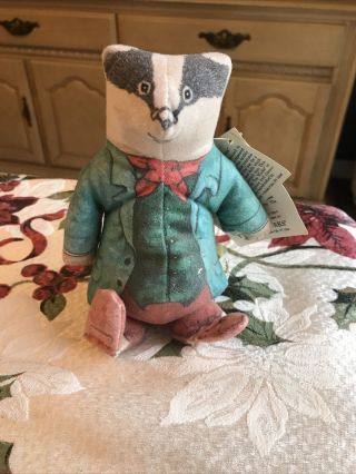 The Toy Bean Bag Wind In The Willows Mr.  Badger Vintage 1981 7” Tall