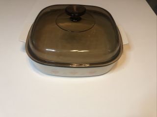 Corning Ware (a - 10 - B) " Forever Yours " Casserole Baking Dish With Brown Lid