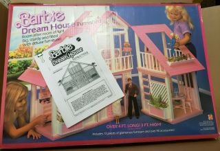 Vintage A Frame Pink Barbie Dream House Furniture Accessories plants box 1667 3