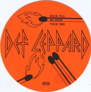 Def Leppard 1983 Rock Till We Drop Tour Backstage Pass