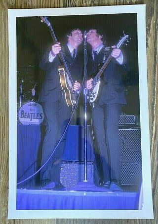 Large Beatles Toronto 1965 12x18 Concert Photo John Lennon Paul Mccartney - 10110