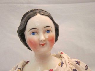 Antique 19 " China Head Doll Unusual Hair Style Body Circa 1860