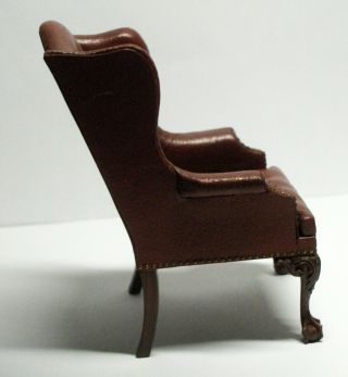 Dollhouse Miniature IGMA Artisan Gail Steffey Tufted Leather Chair 1:12 2