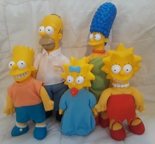 Complete Set Of The Simpsons Vinyl/ Plush Dolls From Burger King 1990