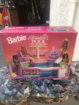 1993 Barbie Fountain Pool Playset 0689 • Never Opened • Battery Vintage Nos