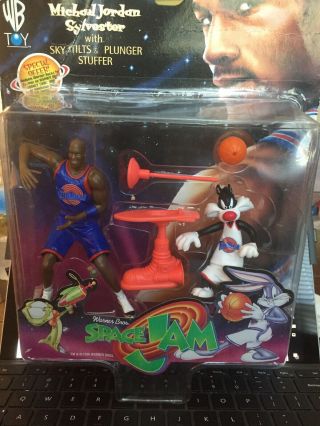 Michael Jordan W/ Sylvester Space Jam The Looney Tunes 1996 Action Figures
