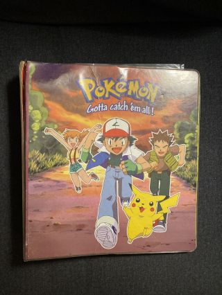Rare Vintage 1999 Pokemon 3 Ring Binder Notebook With Over 100 Pokémon Cards