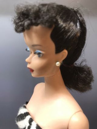GORGEOUS All Vintage 3 Brunette Ponytail Barbie TM Box Stand 1959 1960 4