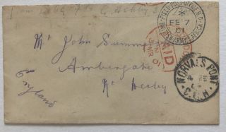 1901 Boer War Cover Field Post Cancel Norvals Point Cancel To Derby