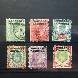 Morocco Agencies King Edward Vii 1907 Examples To 1 Shilling