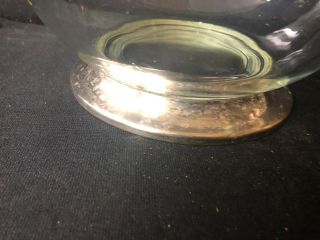 CLEAR GLASS SALAD BOWL WITH SILVER PLATED BASE CLASSIC LOOK 2