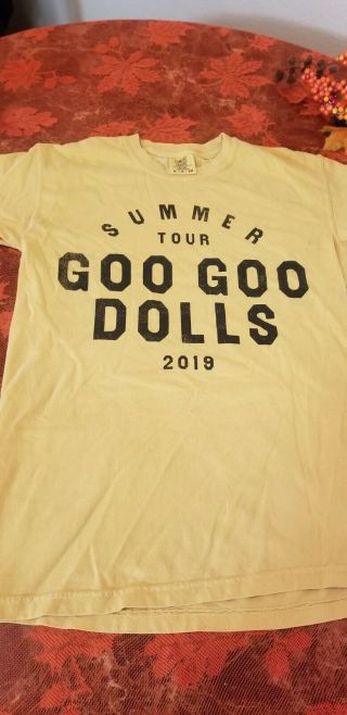 Goo Goo Dolls 2019 Summer Concert Tour Yellow T Shirt Sz S
