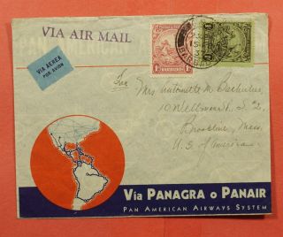 1937 Marked Uss Lawson Barbados Panagra Airmail To Usa