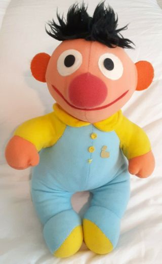 Rare Vintage 1984 Sesame Street Muppet Plush Beddy Bye Ernie Doll - Playskool