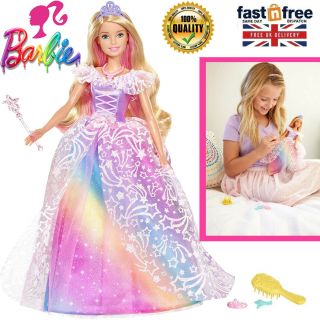 Princess Doll Dreamtopia Royal Rainbow Barbie Girl Dress Fairytales Gown Shoes