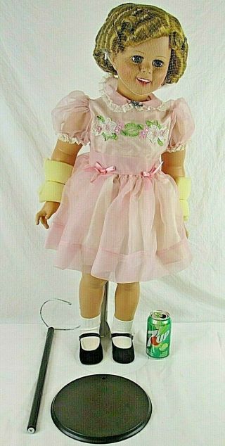 Shirley Temple Playpal Doll Danbury Lovee 33 " W Stand Pink Dress Vintage