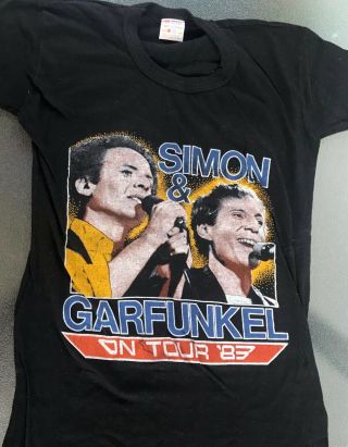 Simon And Garfunkel 1983 Tour Tshirt,  2 Sided Bk Ss Ladies Large