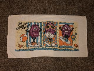 Vintage 1988 Calrab California Raisins Beach Towel - Rare