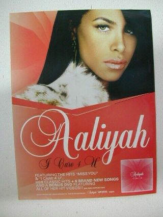 Aaliyah Poster Great Face Shot I Care For U Promo