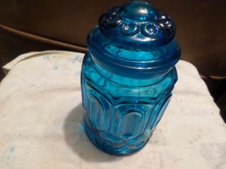 Blue Moon & Stars [l.  E.  Smith] Canister W/lid [vintage] 9 1/2 "
