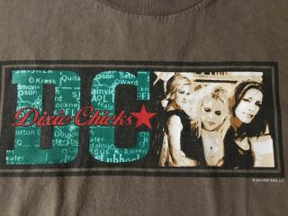 Vintage Dixie Chicks Top Of The World Tour T Shirt 2003 Concert Brown 2 Sided Lg