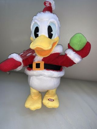 Hallmark Pull My Hat Donald Duck Santa Disney Plush Toy