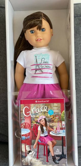 American Girl Grace Thomas Doll,  Goty 2015 With La Petite Patisserie Pastry Cart
