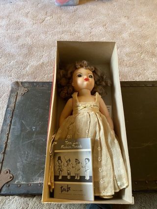 1950s Vintage 16” Terri Lee Doll In Flower Girl Dress W/ Box & Maga
